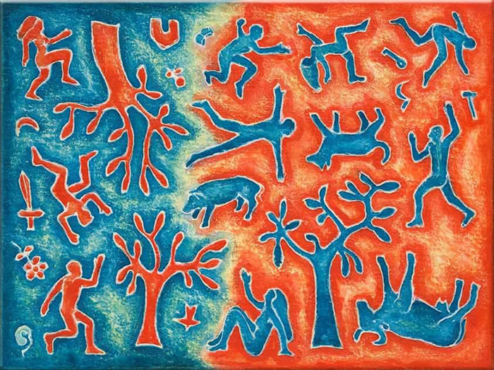 INTERFERENZE SPAZIOTEMPORALI 30X40 acrilico su tela