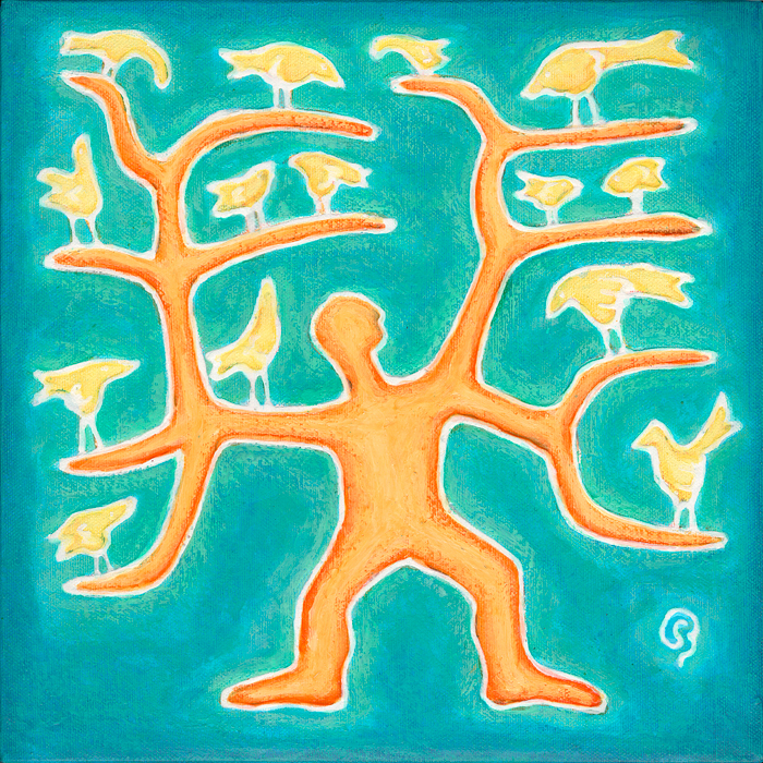 L'ORNITOLOGO-SB110611-30X30-acrilico-su-tela