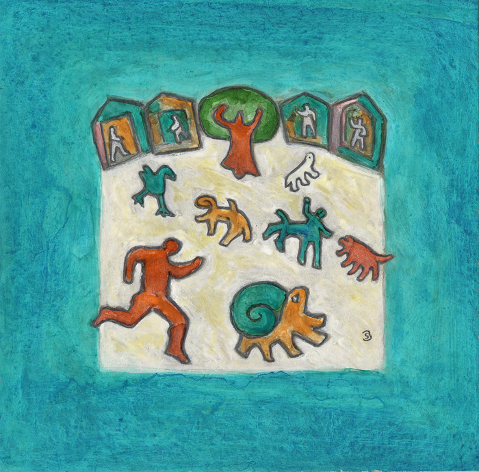 PIAZZA QUADRATA 23X23 t. mista su cartoncino